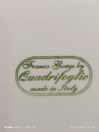 12 Platos Cerámica Italiana Vintage Quadrifoglio
