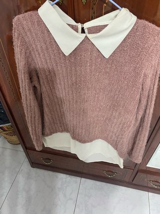Jersey de punto con cuello camisero