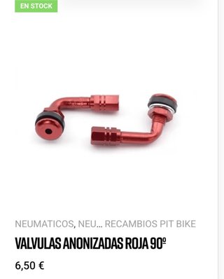 Válvulas Pit Bike Rojas 90º
