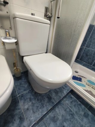 Bidé de cerámica blanco y inodoro Lavabo+espejo