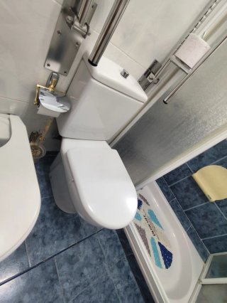 Bidé de cerámica blanco y inodoro Lavabo+espejo