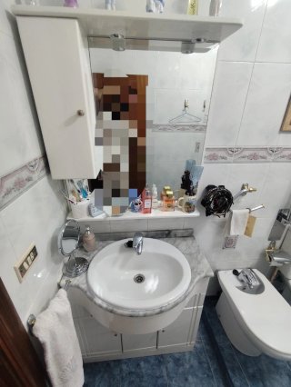 Bidé de cerámica blanco y inodoro Lavabo+espejo