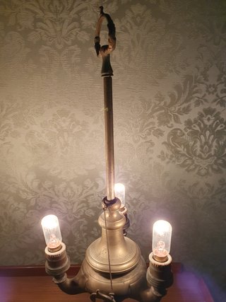 Antichi Lumi Lucerne fiorentine in ottone a 3 luci