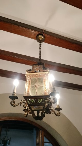 Lámpara farol señorial de techo años 50
