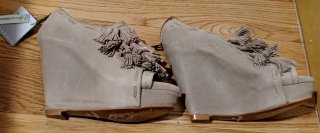 Zara Cuña Alta Flecos Beige