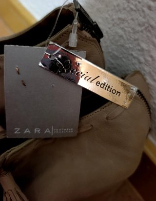 Zara Cuña Alta Flecos Beige