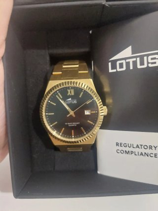 Reloj Lotus Dorado Negro Hombre Nuevo