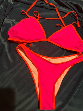 Bañador bikini rosa y naranja