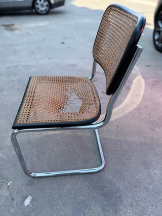 Silla Cesca Metal y Rattan