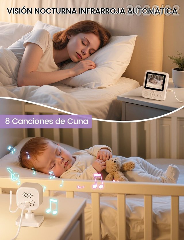 BURNNOVE Vigilabebes Camara/Pantalla 2,8" 300m