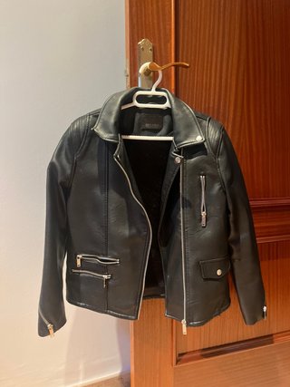 Cazadora de cuero negra Zara para niña de 11/12