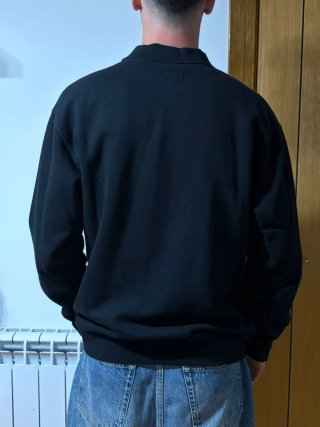 Sudadera Obey Negra y Gris Media Cremallera