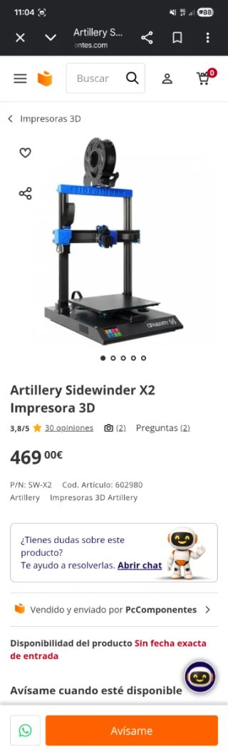 Impresora 3D Artillery Sidewinder X2 Azul
