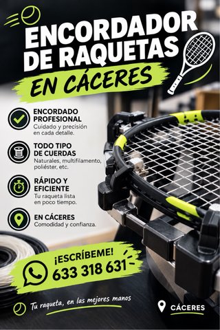SERVICIO DE ENCORDADO DE RAQUETAS EN CÁCERES