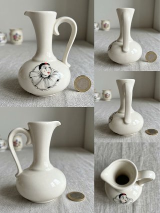 Piccola brocca in ceramica con Pierrot