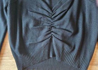Jersey corto negro fruncido
