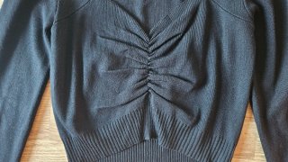 Jersey corto negro fruncido