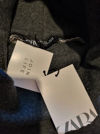 Sudadera Jersey Zara Gris con etiqueta