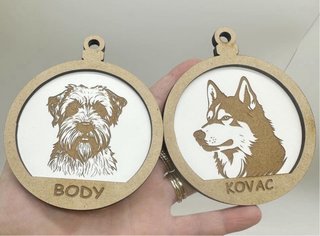 Bola Navidad Mascota Madera Personalizada