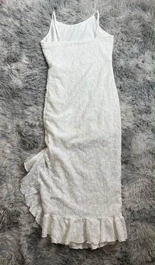 Joocy Babi Vestido Midi Blanco – Bordados Volantes