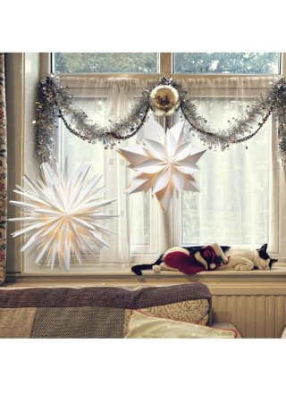Estrella de Navidad 3D Luminosa Blanca 45 cm