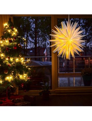 Estrella de Navidad 3D Luminosa Blanca 45 cm