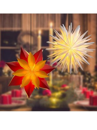 Estrella de Navidad 3D Luminosa Blanca 45 cm