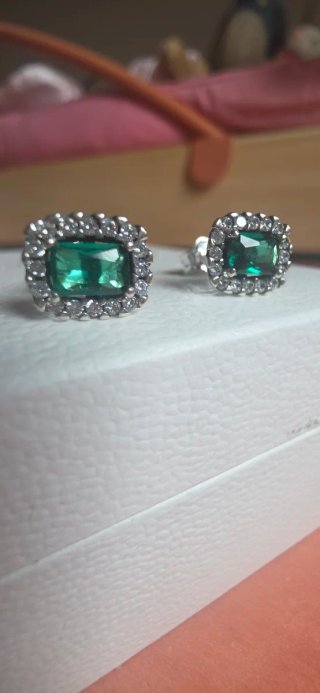 Pendientes Pandora Rectangulares Verdes