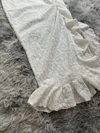 Vestido Midi Joocy Babi Blanco Bordado Volantes