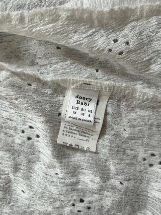 Vestido Midi Joocy Babi Blanco Bordado Volantes