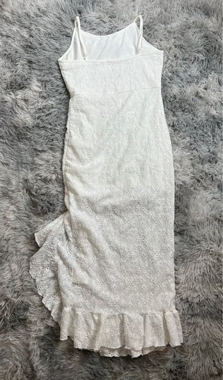 Vestido Midi Joocy Babi Blanco Bordado Volantes