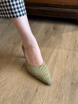 Tacones Pilar Burgos Tela Verde Oliva