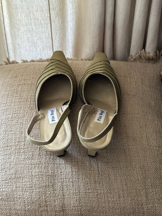 Tacones Pilar Burgos Tela Verde Oliva
