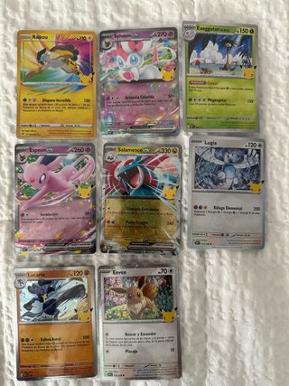 Lote 8 Cartas Pokémon 25 Aniversario
