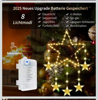 Pack 2 Luces LED Estrellas Navidad