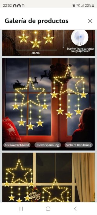Pack 2 Luces LED Estrellas Navidad