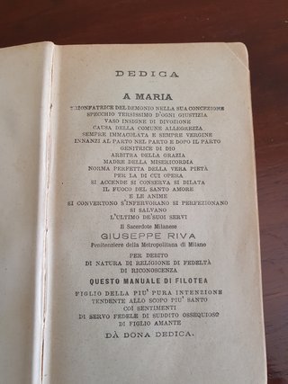 Libro Antico “Manuale di Filotea” del 1897 di Riva