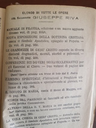 Libro Antico “Manuale di Filotea” del 1897 di Riva