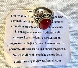 Anello Cryady con pietra rossa