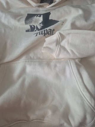Sudadera 2Pac Pull&Bear Blanca Talla S