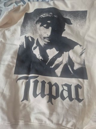 Sudadera 2Pac Pull&Bear Blanca Talla S