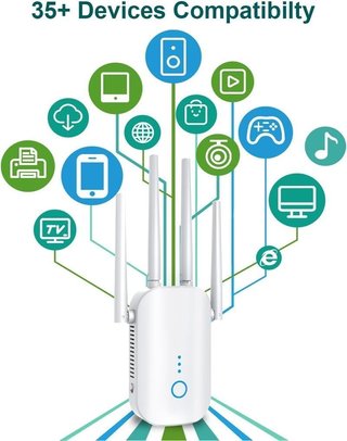 Repetidor WiFi Doble Banda 1200 Mbps · NUEVO