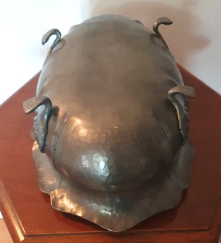 Antico centro tavola fine XIX secolo in peltro