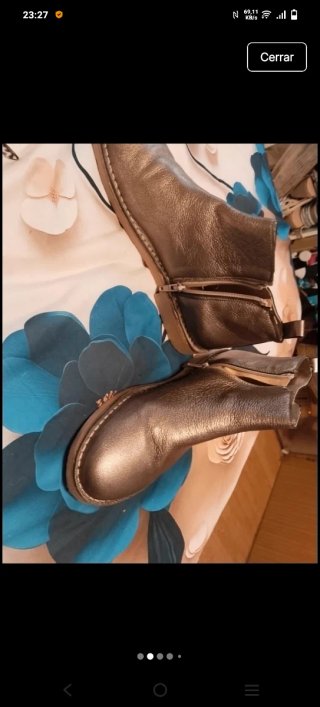 Botines de Piel Okaa Dorado cobrizo