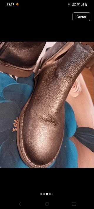Botines de Piel Okaa Dorado cobrizo