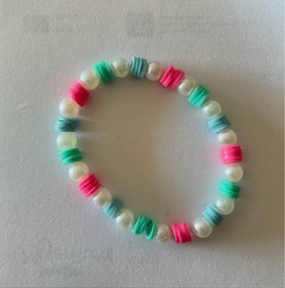 Pulsera hecha a mano perlas y cuentas 15cm
