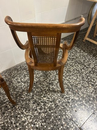 2 Sillas Madera Antiguas Rattan Restauración