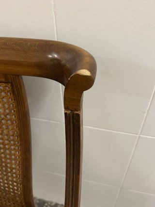 2 Sillas Madera Antiguas Rattan Restauración