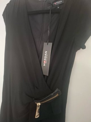 Vestido de cocktail negro Morgan