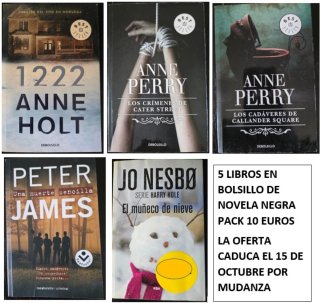 Pack de 5 novelas de misterio (bolsillo)
